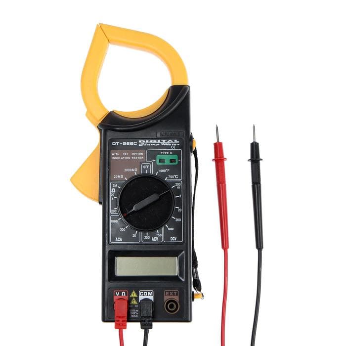 Токовые клещи ТУНДРА, 266C, ACV/DCV, ACA, 200-2 МΩ, изоляции 20-2000 MΩ, 0-750°C