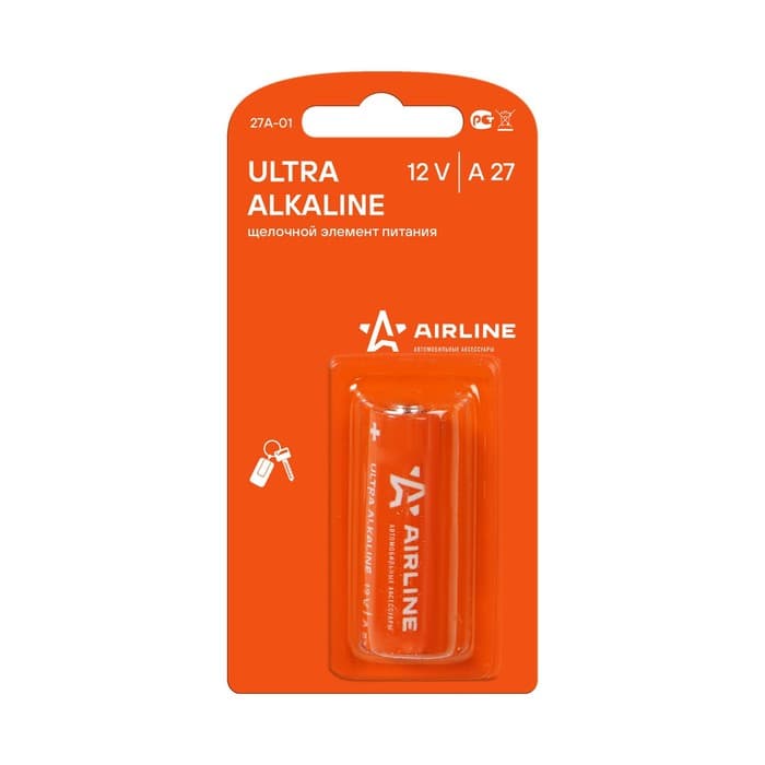 Батарейка Airline, A27, 12V, щелочной элемент питания