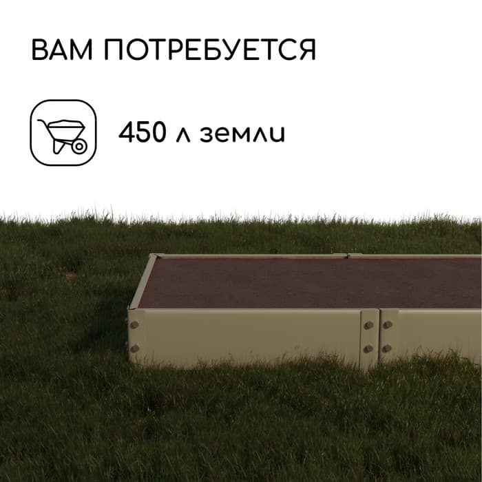 Грядка оцинкованная, 295×100×15 см, Greengo