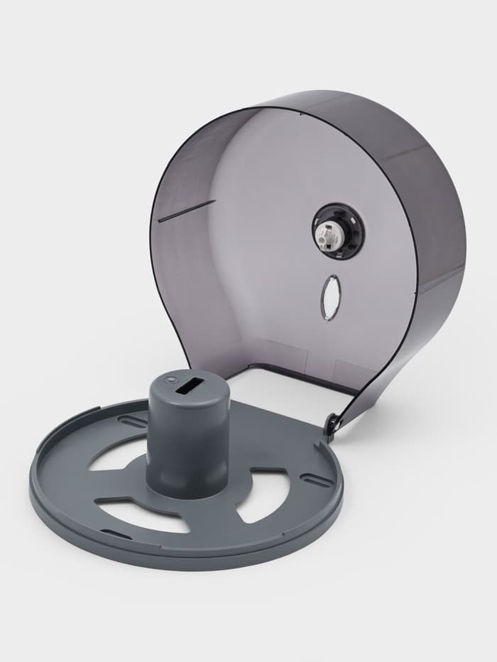 Диспенсер - держатель туалетной бумаги, 28×27.5×12 см, втулка 6.5 см, пластик, чёрный