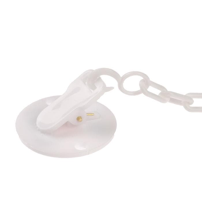 Держатель для соски - пустышки M&B «Я люблю маму», на цепочке, белый