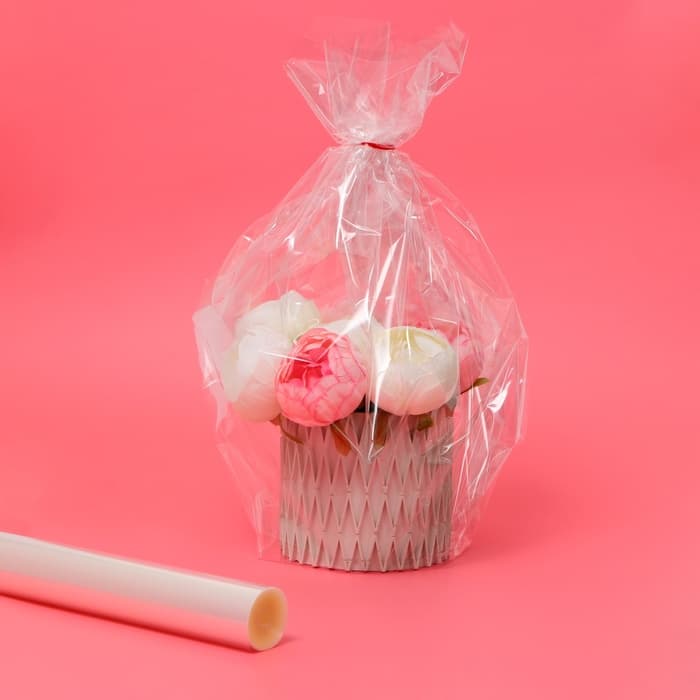 Плёнка для цветов и букетов, прозрачная 0.7×37.5 м, 1000 г, 40 мкм