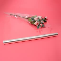 Плёнка для цветов и букетов, прозрачная 0.7×37.5 м, 1000 г, 40 мкм