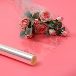 Плёнка для цветов и букетов, прозрачная 0.7×37.5 м, 1000 г, 40 мкм