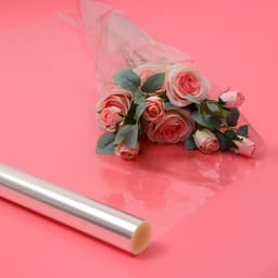 Плёнка для цветов и букетов, прозрачная 0.7×37.5 м, 1000 г, 40 мкм