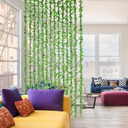 Штора - занавеска декоративная «Листики», 90×164 см, 12 нитей, зелёная