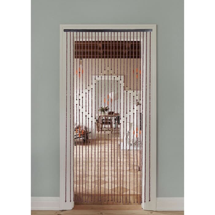 Штора - занавеска декоративная «Ромб», деревянная, 90×180 см, 27 нитей