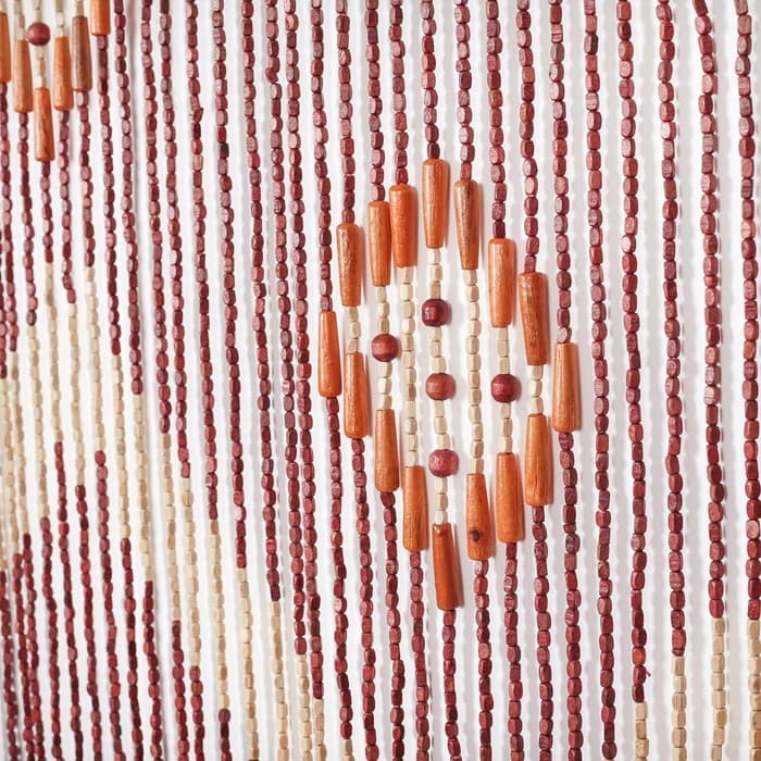 Штора - занавеска декоративная, деревянная, 90×195 см, 52 нити