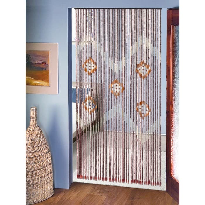 Штора - занавеска декоративная, деревянная, 90×195 см, 52 нити