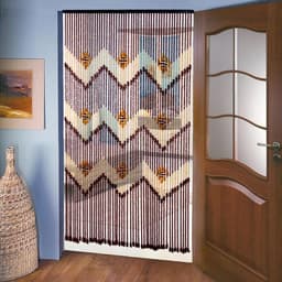 Штора - занавеска декоративная, деревянная, 90×190 см, 52 нити