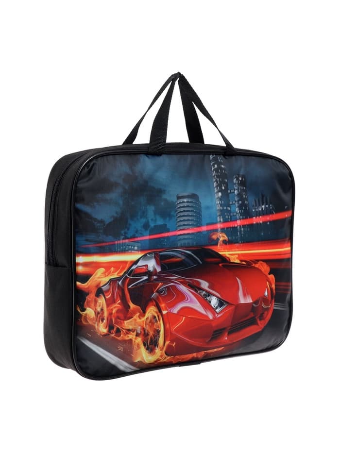 Папка для труда, А4, текстильная, 35×27×7 см «Авто в огне»