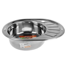 Мойка кухонная Accoona AB4557-L, врезная, левая, толщина 0.6 мм, 570×450×165 мм, глянец