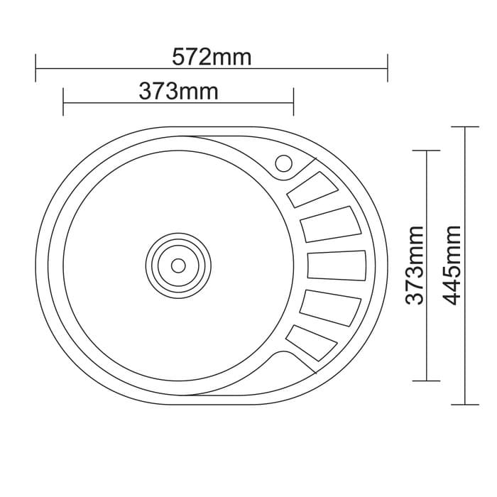 Мойка кухонная Accoona AB4557-L, врезная, левая, толщина 0.6 мм, 570×450×165 мм, глянец