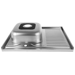 Мойка кухонная Accoona AC6080-L, накладная, левая, толщина 0.6 мм, 800×600×165 мм, декор