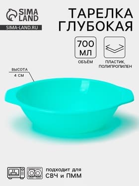 Тарелка глубокая Альт-Пласт «Пикник», 700 мл, пластик, МИКС