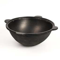 Казан Шафран, 12 л, плоское дно, алюминиевая крышка, чугун