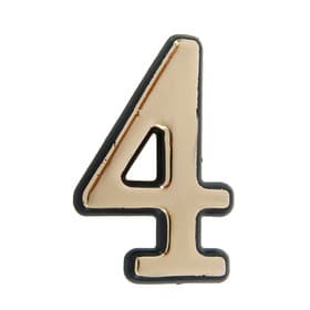 Цифра дверная 4, пластиковая, цвет золото, клеевая основа