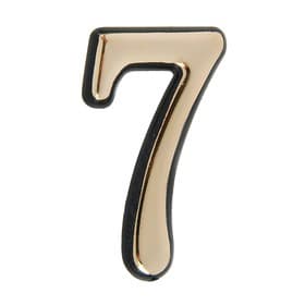 Цифра дверная 7, пластиковая, цвет золото, клеевая основа