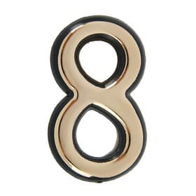 Цифра дверная 8, пластиковая, цвет золото, клеевая основа