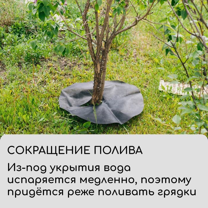 Круг приствольный, d=0.6 м, плотность 60 г/м², спанбонд с УФ-стабилизатором, набор 5 шт., чёрный, Greengo, Эконом 20%