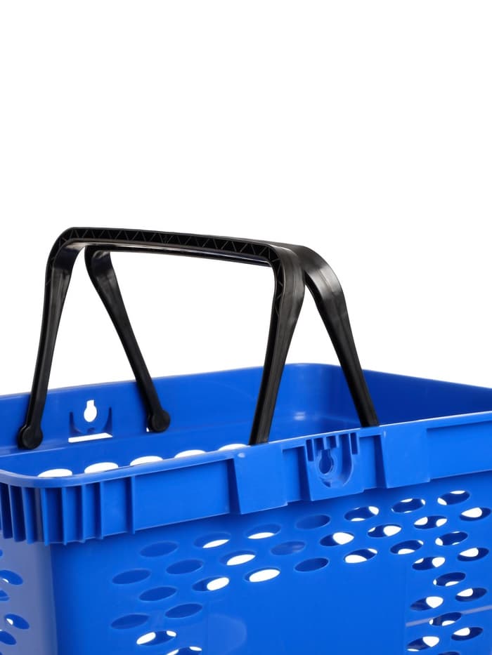 Корзина покупательская пластиковая, 20 л, 2 пластиковые ручки, синяя