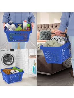 Корзина покупательская пластиковая, 20 л, 2 пластиковые ручки, синяя