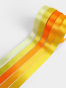 Атласная лента, набор 5 шт., 20 мм, 23±1 м, жёлтый, оранжевый