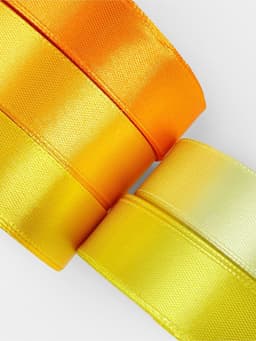 Атласная лента, набор 5 шт., 20 мм, 23±1 м, жёлтый, оранжевый