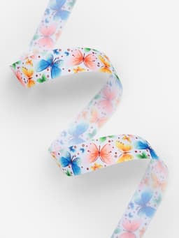 Лента репсовая «Бабочки», 25 мм, 18±1 м, разноцветная