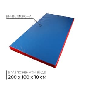 Мат, 200×100×10 см, винилискожа, синий, красный