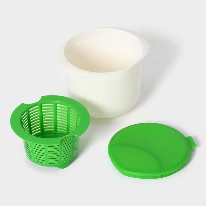 Форма для приготовления сыра и творога, 17.5×14.6×13.5 см, пластик, белая