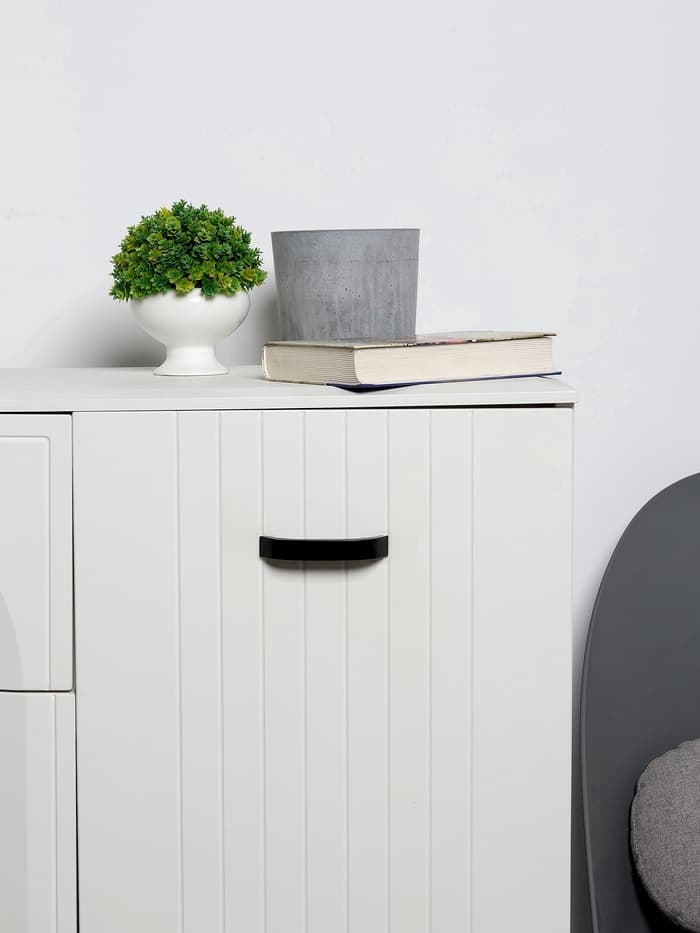 Ручка-скоба мебельная ТУНДРА РС109, м/о 96 мм, черная