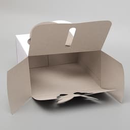 Коробка под торт без печати «Бабочка» 1 кг, белая, с ручками, 21×21×12 см