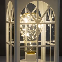 Ночник «Фонарь-домик», белый, от батареек 3ААА 35×13.5×13.5 см RISALUX