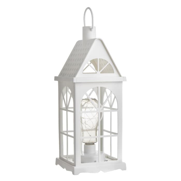 Ночник «Фонарь-домик», белый, от батареек 3ААА 35×13.5×13.5 см RISALUX