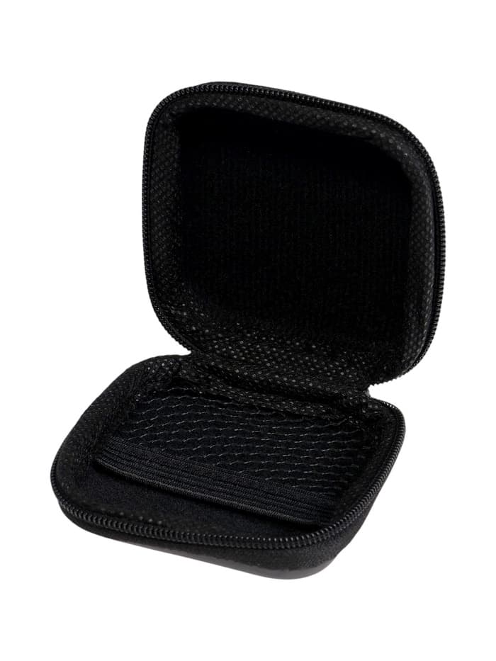 Футляр для наушников, квадратный, мат. верха: экокожа, 80×80×30 мм, черный