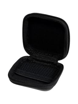 Футляр для наушников, квадратный, мат. верха: экокожа, 80×80×30 мм, черный