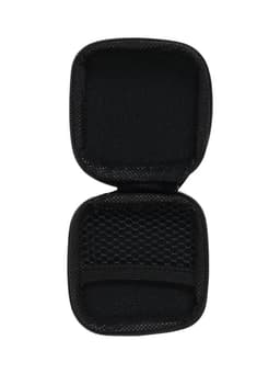 Футляр для наушников, квадратный, мат. верха: экокожа, 80×80×30 мм, черный