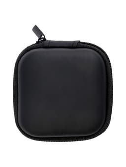Футляр для наушников, квадратный, мат. верха: экокожа, 80×80×30 мм, черный