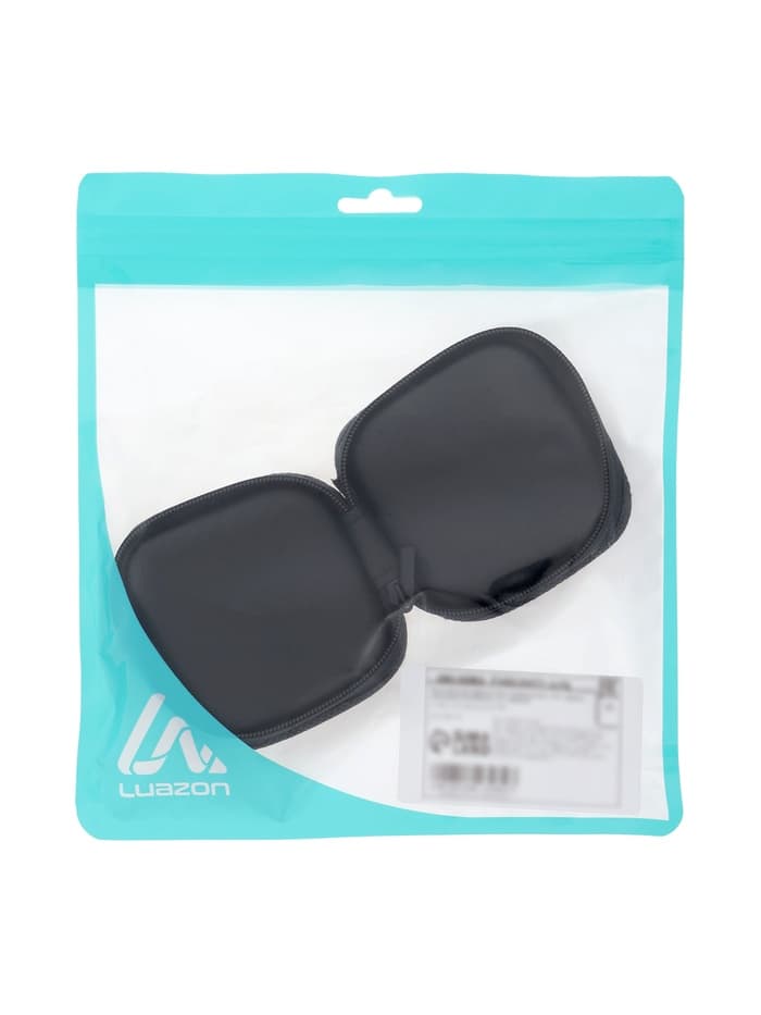 Футляр для наушников, квадратный, мат. верха: экокожа, 80×80×30 мм, черный