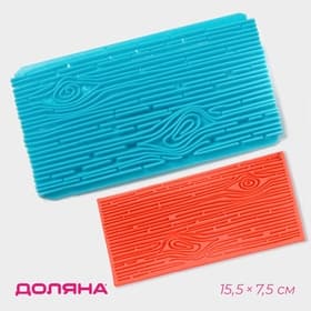 Печать для теста Доляна «Кора», пластик, 15.5×7.5 см, голубая
