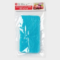 Печать для теста Доляна «Кора», пластик, 15.5×7.5 см, голубая