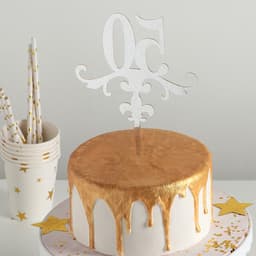 Топпер для торта 50, 13×18 см, пластик, золотистый