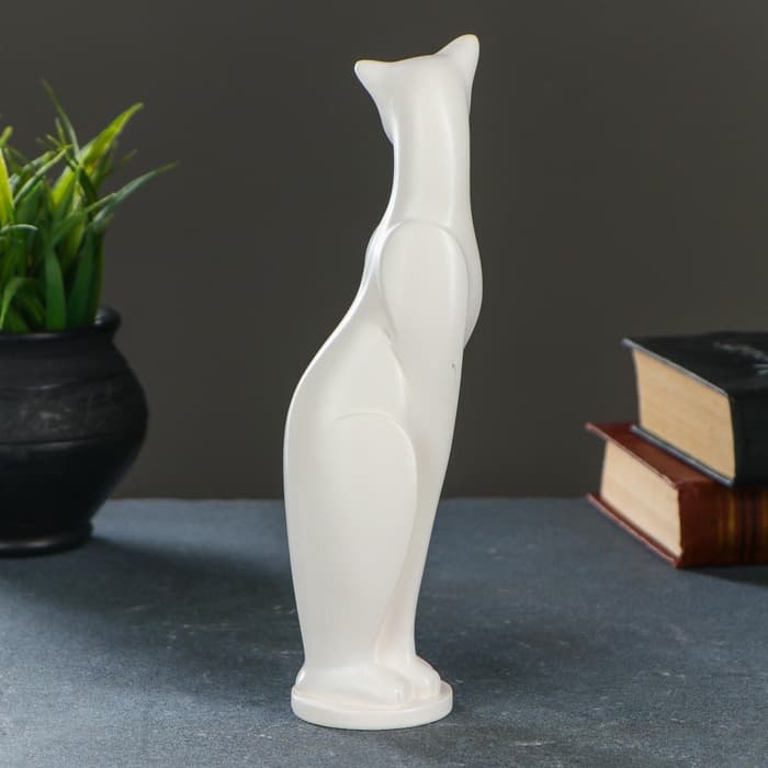 Фигурка гипс «Кошка Грация», белая, 6×7×23 см