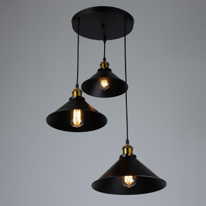 Светильник BayerLux «Грегори» черный 3×40W E27 52×52×92 см