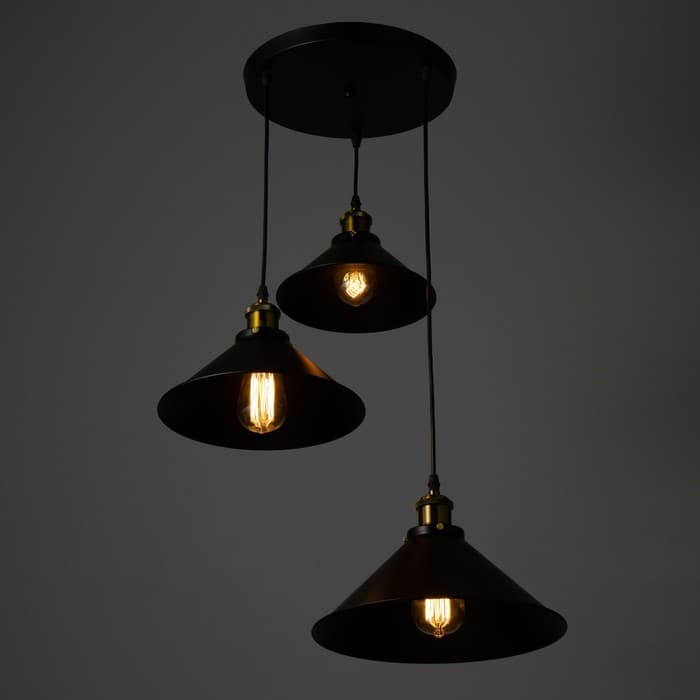 Светильник BayerLux «Грегори» черный 3×40W E27 52×52×92 см