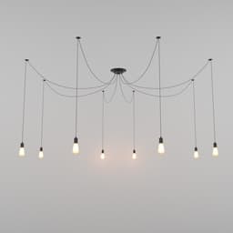 Светильник BayerLux «Паук», чёрный, 8×40W, E27, 80×80×90 см