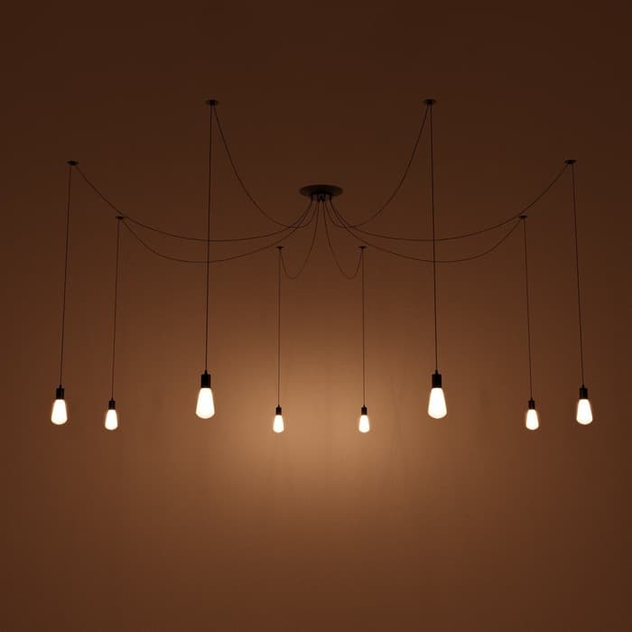 Светильник BayerLux «Паук», чёрный, 8×40W, E27, 80×80×90 см