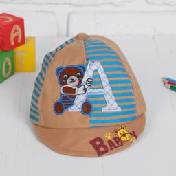 Кепка детская «Мишка» с буковкой микс, р-р. 46–48 см