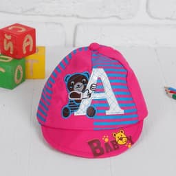 Кепка детская «Мишка» с буковкой микс, р-р. 46–48 см